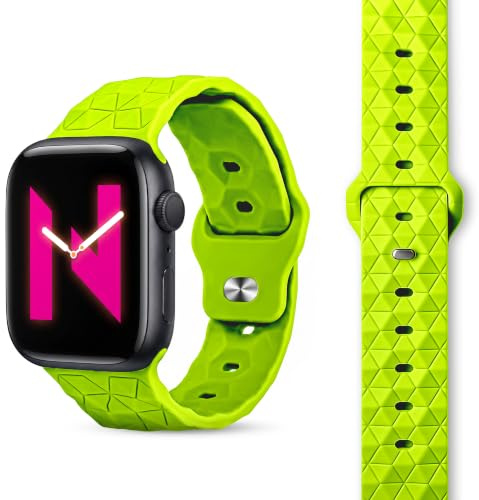 NALIA Hexion Armband für Apple Watch 38/40/41/42mm, Neon Gelb | 38mm/40/41/42 Serie 10