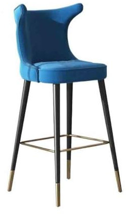 yixinzi-2024 Barstühle Barstuhl 75cm Carbon Stahl Hohe Bar Hocker Europäischen Luxus Bar Hocker Vintage Empfang Stuhl Barhocker(Blue)
