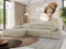 MKS MEBLE Ecksofa mit relaxfunktion elektrisch, Sofa L-Form - Rilasso - Beige Velvet Links