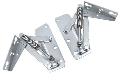 HEVSTIL Top Lift Stützhalterung mit 80° Federscharnier – robuste Klappbett- & Sofa-Unterstützung Hardware – inklusive linken und rechten Scharnieren, einfache DIY-Installation, Weiß