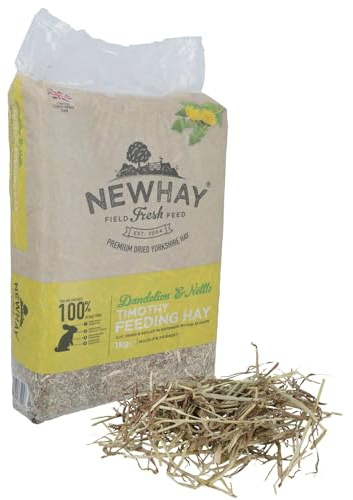 Timothy Hay with Dandelion & Nettle 1kg Natural Small Animal Feed & Bedding