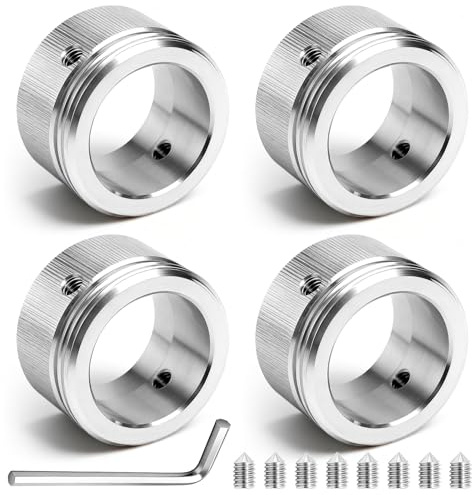 4 Stück Heizkörperthermostat Adapter, M30×1.5 Gewinde für RA/Rav/Ravl, 304 Edelstahl, Innendurchmesser 22mm, Heizungsventil Thermostatkopf Adapter mit 1 Sechskantschlüssel & 8 Schrauben