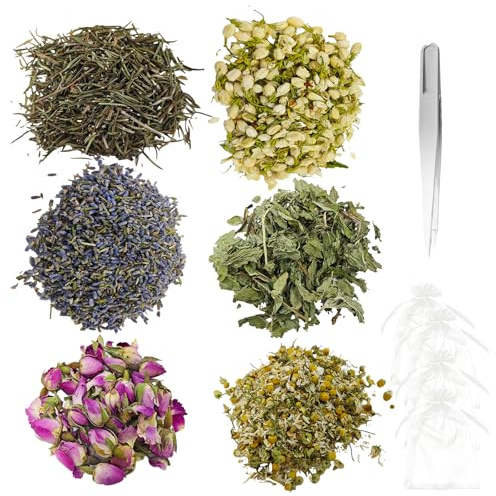 Natürliche Getrocknete Blüten Für Seife,60g Seife Selber Machen Set, Getrocknete Blumen Seife Herstellen Mit Pinzette Und Vier Aufbewahrungstaschen, Seife DIY Trockenblumen Klein Kit Kerzenherstellung