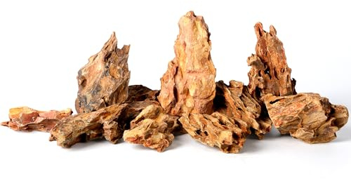 FISCAPE 5,5-10,5 cm Natürlicher Drachenstein, 10 STK. Kleine Aquarium-Steine für Aquascaping, Nanobecken & Aquariendekor