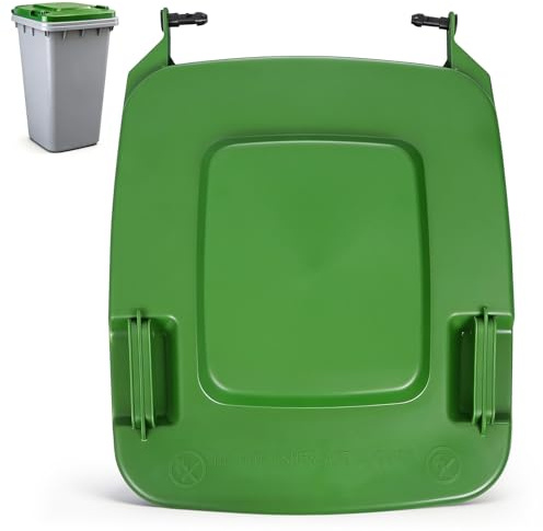 TOYANDONA Universal Garbage Can Lid Replacement - 240l Green Plastic Waste Bin Cover for Outdoor Wheelie Bins – Weatherproof Sanitation Accessory (lid Only, 68x55cm)