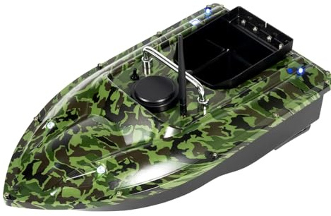 500m Futterboot Angeln Dual Motor Fish Finder 1,5KG Köderboot Angeln Ferngesteuertes Futterboot mit Nachtlichtblinker, FerngesteuertesBoot Erwachsene für Seen Angelbegeisterte