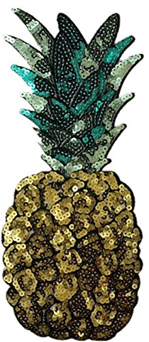 1pc Jumbo Pineapple Iron on Patches Fruit Sequin Embroidered Appliques Sew on Applique for Clothing Outfit Ornament Backpack Embellishment