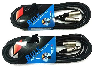 PROEL BULK250LU10 - Coppia Cavo Professionale Bilanciato con connessioni Cannon XLR 3P Maschio a Cannon XLR 3P Femmina 10mt, Nero (BULK250LU10-10mt - 2 Unità)