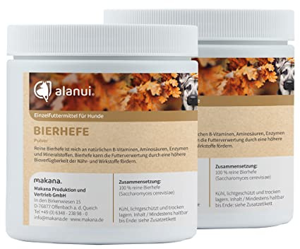 alanui Reine Bierhefe, Einzelfuttermittel für Hunde, 2er Pack (2 x 250 g)