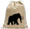 Kiwistar - Turnbeutel - natur - Mammut Rüsseltiere Elefant - Fun Rucksack Sport Beutel Gymsack Baumwolle mit Ziehgurt