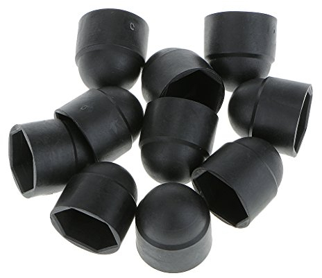 LOVIVER 10pcs Cache-poussière à Écrou Hexagonal - noir-M12x23mm