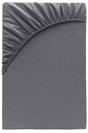 Class Home Collection Spannbettlaken Topper 140x200cm - 160x200cm Jersey Baumwolle Anthrazit