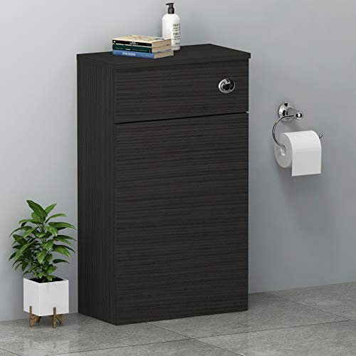 500 x 260mm Hale Black BTW Back To Wall WC Unit Toilet Bathroom Furniture