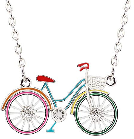 WEVENI Emaille Legierung Fahrrad Halskette Fahrrad Anhänger Kette Einzigartige Schmuck Geschenke für Frauen Mädchen Damen