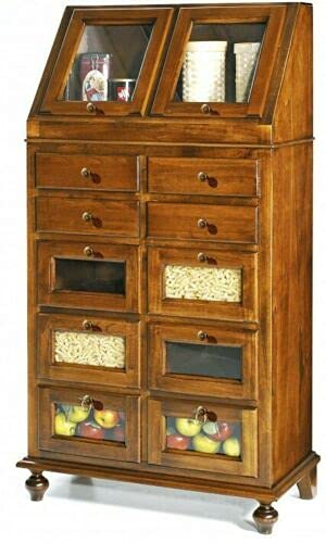 Mar.c.a. Design - Schrank mit 2 Türen und Hut aus Pappelholz, Farbe Nussbaum, für den Innenbereich, Kunst Povera Made in Italy - Maße 107 x 105 x 197 cm