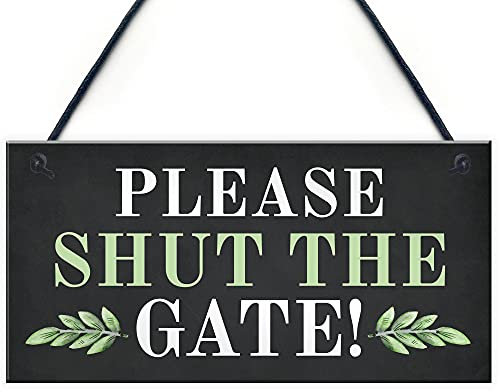 RED OCEAN Please Shut The Gate Hanging Door Plaque Home Decor Sign Novelty Garden Sign