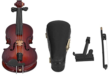 Atyhao Mini-Cello-Modell mit Ständer und Koffer - Dekoratives Bastel-Ornament für Home Office