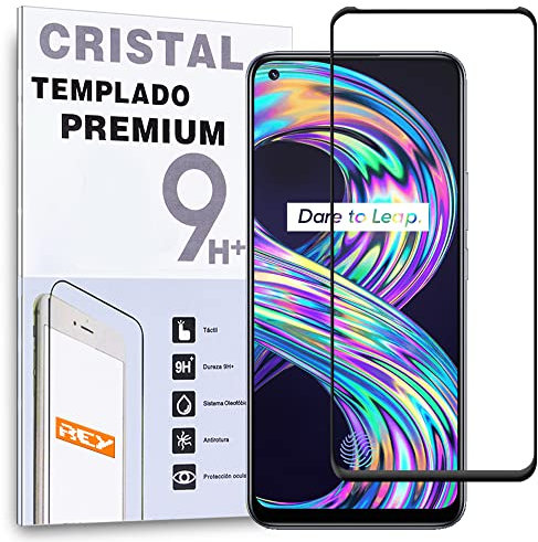 Protector de Pantalla Curvo para REALME 8i - NARZO 50, Negro, Cristal Vidrio Templado Premium, 3D / 4D / 5D, Anti Roturas