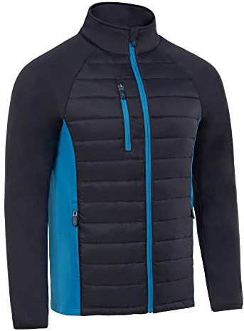 Royal & Awesome Navy and Blue Hybrid Quilted Golf Jacket For Men, Mens Jackets For Golf, Men's Golf Jackets, Golf Jackets Men, Mens Jacket