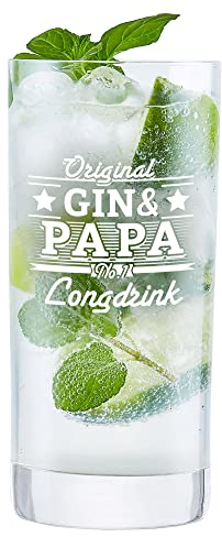 AMAVEL Longdrinkglas für Papa, Gin Glas mit Gravur, Vatertagsgeschenk, Trinkglas Geschenk für Väter, Cocktailglas Küchenzubehör, Geburtstagsgeschenk für Männer, Großes Wasserglas 500ml