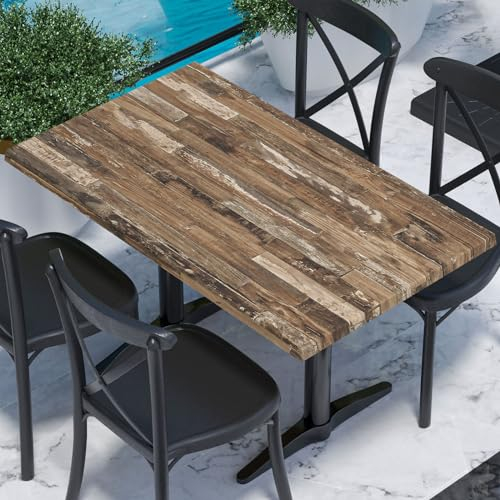 GGMMÖBEL Jamaika | Bistro Außen Tischplatte | B:T 120 x 70 cm | Vintage Old | Rechteckig | Topalit Tischplatte