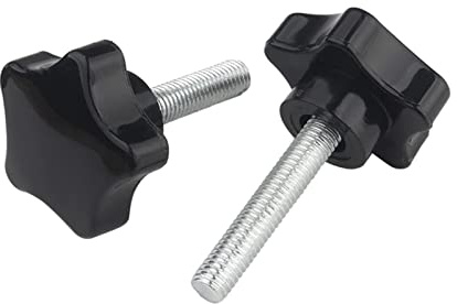 MOOPW M10 x 20mm 4 Pcs étoile Vis à oreilles Acier Carbone Bouton Poignée Vis de serrage Resserrer Plastique Machine Vis de poignée