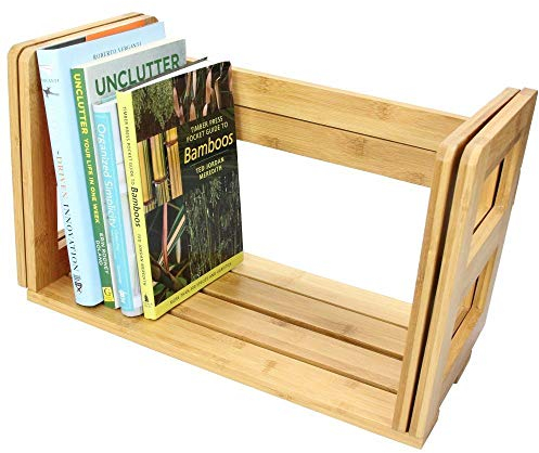 Woodquail Expandable Adjustable Bookshelf, Made of Natural Bamboo