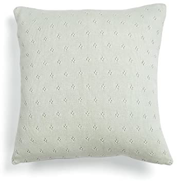 ESSENZA Dekokissen Knitted Ajour Morning Swim, 50x50 cm - 100% Bio-Baumwolle - Uni