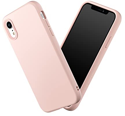RhinoShield Coque Compatible avec [iPhone XR] | SolidSuit - Coque Fine avec Technologie d'absorption des Chocs et Finition Premium Mate, Contour Objectif Photo Interchangeable - Rose Poudré