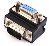 YSJJZRL 1 Pz 90 Gradi VGA 15 Pin Maschio a Femmina Prolunga Adattatore Convertitore Accoppiatore (90 gradi VGA M a F)