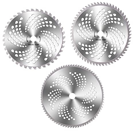 Agatige Kreis-Sägeblatt-Set, Hand- Kreissägeblatt Set, 3-teiliges Rasenmäher-Sägeblatt, 40 60 80 Zähne, Kreissägeblatt, Ersatz-Hartmetallklingen, Trimmer-Unkrautfresser-Klinge Für Freischneider