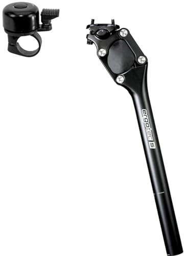 1 x Ergotec Alu Fahrrad Sattelstütze PM-705N Ø 31,6 mm/L 350 mm schwarz/Sand Sicherheitslevel 5 inkl. Fahrradklingel