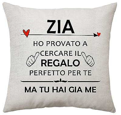 Zia Regali per le Donne - Cuscino Copertura per Compleanno, Natale, Matrimonio - Decorativi Famiglia Gratitudine Buffo Grazie Decorazioni d'Interni - Regalo Festa della Mamma