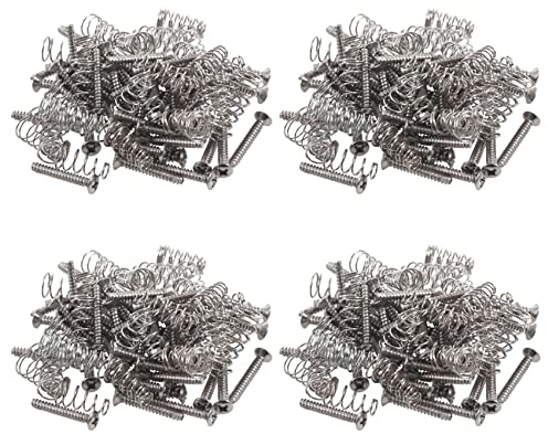MULOUTSPO 200Pcs Chrom Single Coil Pickup Schrauben und Höheneinstellung Federn für Gitarre