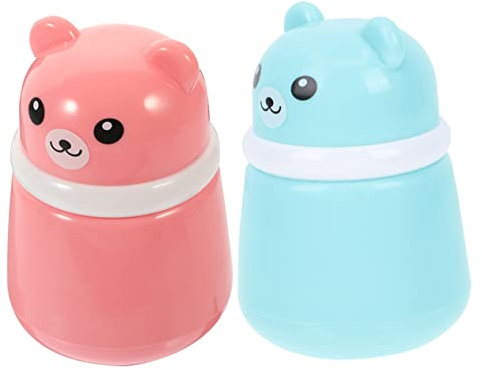 TOYANDONA 2stücke Puderquastenflasche Für Babypuder Mit Aufbewahrungsbox Mit Cartoon Bären Design Halter Für Körperpuder Mit Quaste Für Junge Mädchen Und Erwachsene