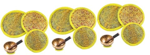 BESTonZON 9stücke Tibetische Klangschalenmatten Mit Stickmustern Meditationskissen Für Klangschalen Zubehör Für Buddhistische Rituale Und Entspannung