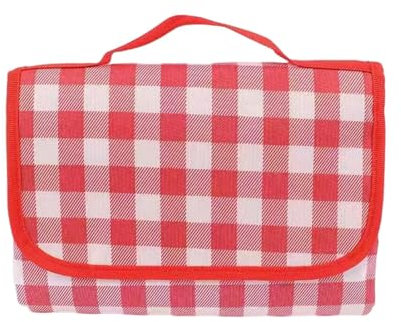 Porceosy Wasserdichte Picknickdecke, tragbare faltbare Picknickmatte, wasserdichte Strandmatte, extra große Picknickdecke, grün gelb rot gestreifte Decke für Strand, Park, Camping, Wandern, Reisen,