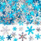MARFOREVER Schneeflocken Konfetti, Glitzernde Tischdeko Weihnachten Weihnachten Dekoration Confetti Weiß Blau Party-Dekorationen Hochzeit Streudeko Silvester Frozen Geburtstagsdeko