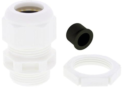 Wiska 10100637 GLP20+RDE White M20 Sprint Cable Gland + RDE, Pack of 10, Clamping Range 4-14mm,
