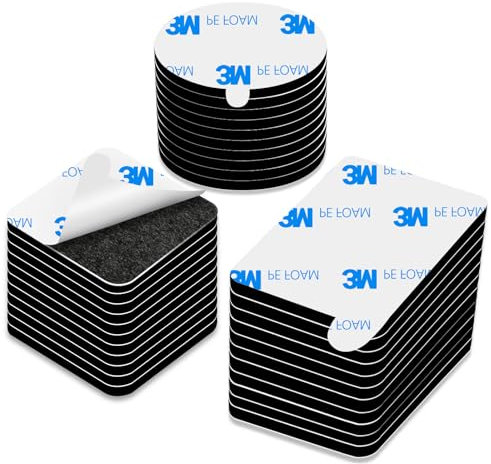 Double Sided Sticky,Tape Double sided sticky pads,Black 60 Pcs, Waterproof Heavy Duty Mounting Pads,Super Sticky Foam Pads,with EASY PEEL Tabs,for Home Office Car School(Round/Square/Rectangular)