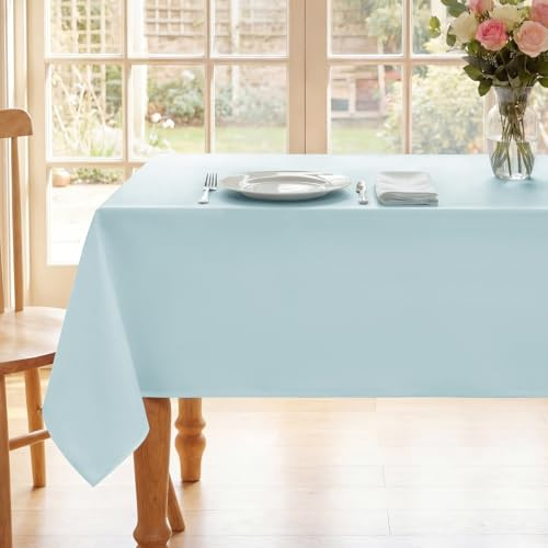 Romanstile Table Cloth Baby Blue pastel Tablecloths wipeable Rectangular,washable Tablecloth water resistant,Table Cover for Party Birthday Picnic dining table Spring Summer decorations,55x78 inch