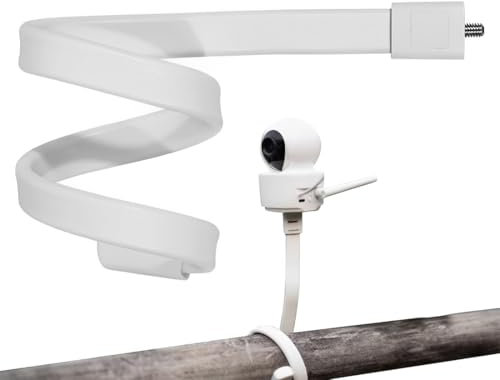 Babyphone Halterung, Baby Kamera Halter, Baby Monitor Halterung, Babyphone Kamera Mount Halterung, Flexible Kamera Ständer für Babybett, Kamera Halterung 1/4 Schraubanschluss (Weiß)