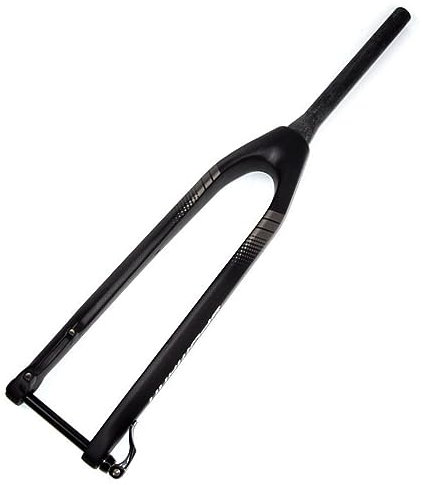 SpokeNation Fourche Avant VTT en Fibre de Carbone 26/27,5/29 Fourche Rigide pour VTT à Tube Droit 1-1/8 Axe traversant 15x100 mm Frein à Disque Fourche de vélo (Couleur : Noir-Gris, Taille : 29)