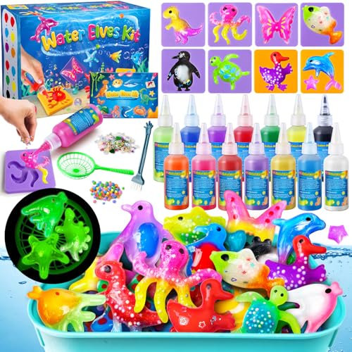 JOPSHEEN 14 Bouteilles Aqua Gel, Kit de Elfes Magique Eau, Magic Water Elf Toy Kit, DIY Gel Magique Activites Manuelles pour Enfants