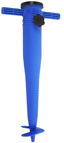 Pincho XL Soporte Sombrilla Playa 50cm con Helice y Ajuste Universal – Compatible Sombrillas Hasta 50mm, Fijacion Arena Antiviento, Alta Estabilidad, Resistente Sol Arena Agua (Azul)