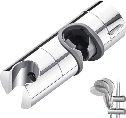 Garegce Shower Head Holder, Adjustable 18-25 mm Hand Shower Holder Bracket, Universal Showers Holders Replacement - Rotation Sprayer Holders for Bathroom Accessories Parts, Chrome Plated - Silver