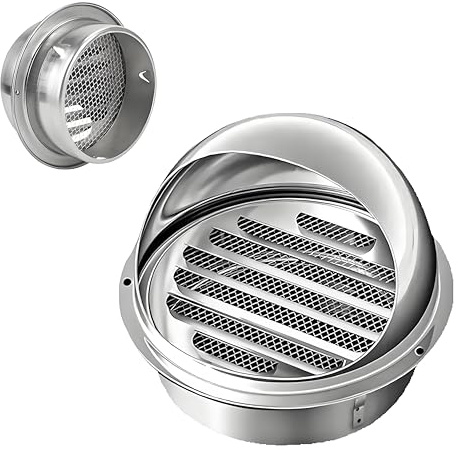 Rejilla De Ventilación De Acero Inoxidable 304, Campana De Ventilación Redonda, Rejilla De Ventilación Campana, Tapa Extractor Cocina Para Pared Exterior, Tubería, Extractor Cocina, Chimenea(120mm)