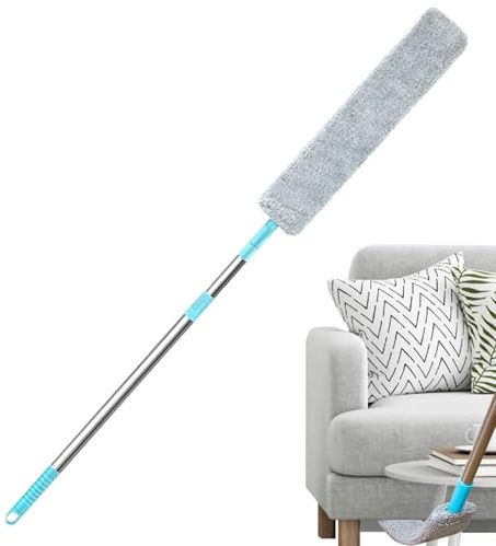 Limpiador de Polvo para Debajo de electrodomésticos, Plumero Plano de Microfibra retráctil, Herramientas de Limpieza de Polvo Flexibles y Lavables, Cepillo Reutilizable para Limpiar Debajo de