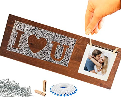 StuckART© BASTELSET HOLZ Erwachsene mit Vorlagen✪ DIY Geschenk Box außergewöhnlich ✪ HOME DEKO basteln String Art Set für Frauen Männer Freund Freundin ihn sie Familie Geschenk Geburtstag BESONDERS
