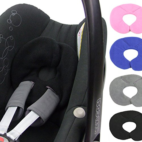 BAMBINIWELT Kopfkissen, KOPFPOLSTER für Maxi Cosi Pebble/Pebble Plus, Fleece (schwarz) XX
